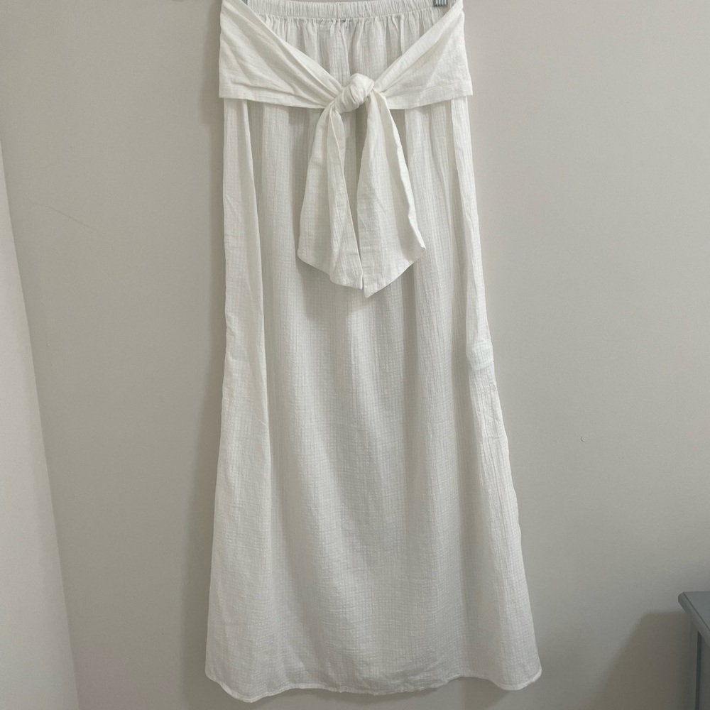 NWT J. Crew White Strapless bow-front cover-up dress XS